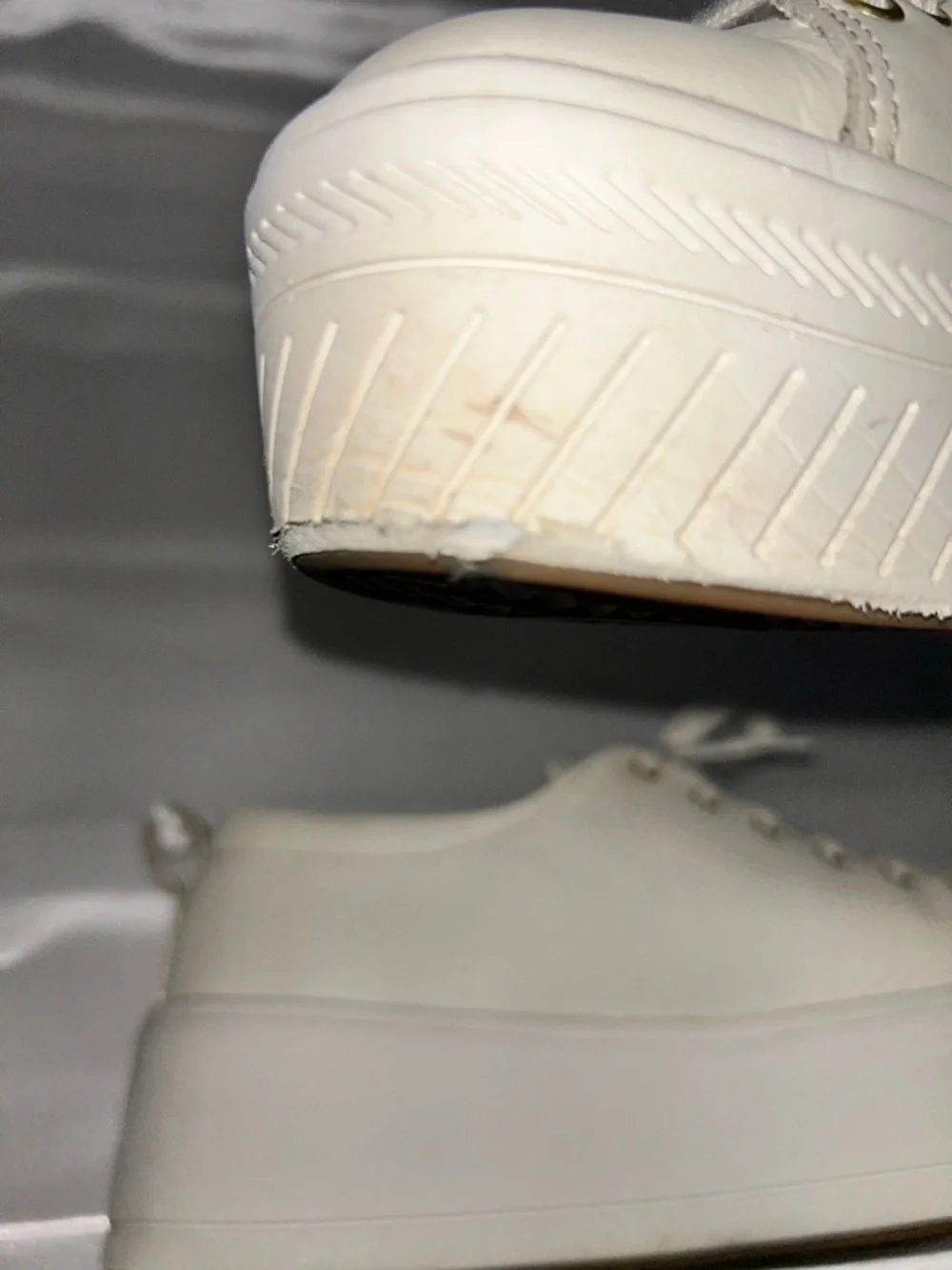 Keds Leather Cream Platform Lace-Up Sneakers | Size 7.5 EU 38 UK 5